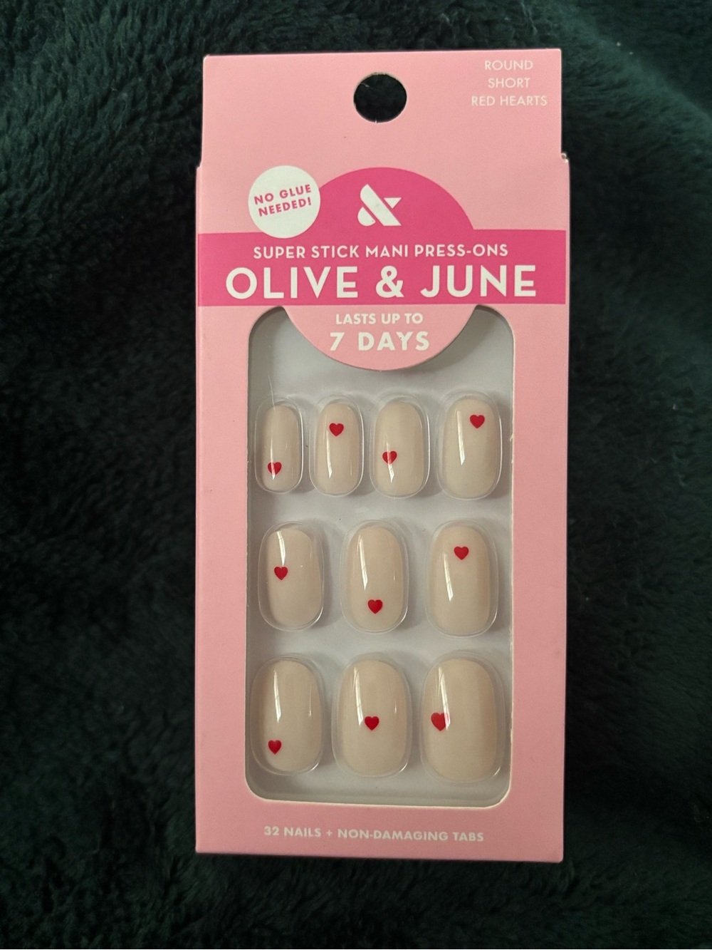 Olive & June Press On Nails - The Super Stick Mani - Tiny Hearts